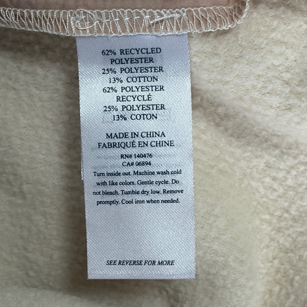 Faherty Sherpa Cobble Hill Quarter Zip‎ Pullover Cream Small EUC - Picture 4 of 6